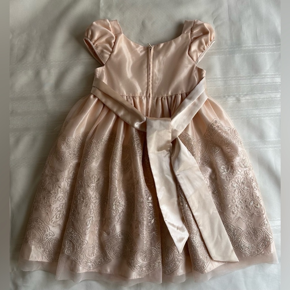 Bonnie Jean Blush and Gold Elegant Dress - Picture 4 of 13